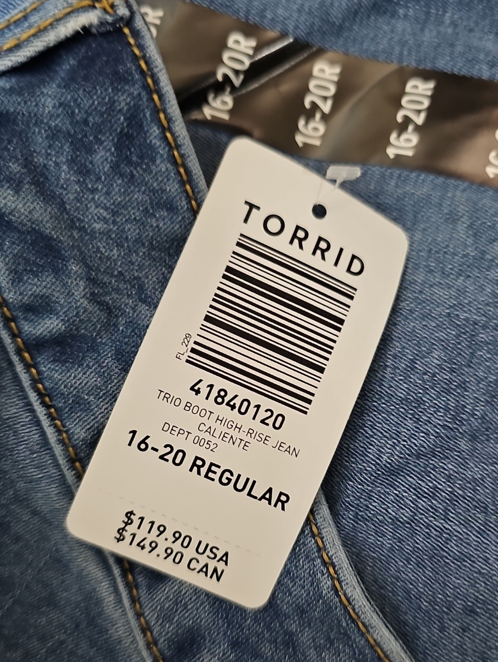 TORRID Trio High-Rise Boot Jean Size 16-20R - Picture 7 of 8